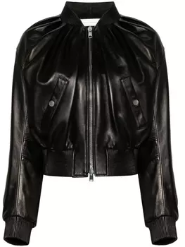 Alexander McQueen кожаный бомбер, черный