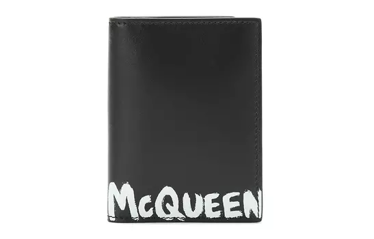 Alexander McQueen Кожаный держатель для карт, мужской, черный