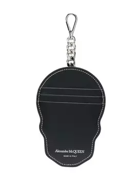 Alexander McQueen кожаный картхолдер Skull, черный