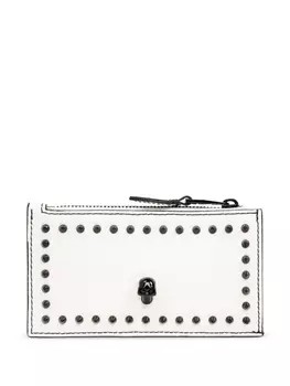 Alexander McQueen кожаный кошелек с черепом и заклепками, белый