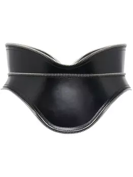 Alexander McQueen кожаный пояс-корсет, черный
