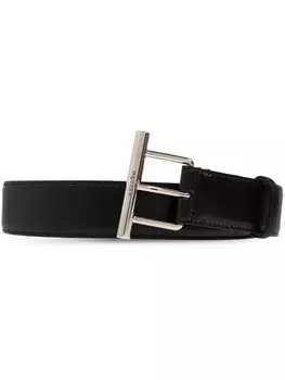 Alexander McQueen кожаный ремень Cross Bar, черный