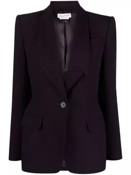 Alexander McQueen креповый блейзер, фиолетовый