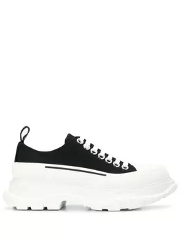 Alexander McQueen кроссовки на плоской платформе, черный