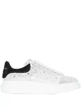 Alexander McQueen кроссовки Oversized с кристаллами, белый
