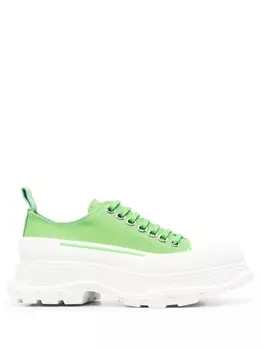 Alexander McQueen кроссовки Tread на платформе, зеленый