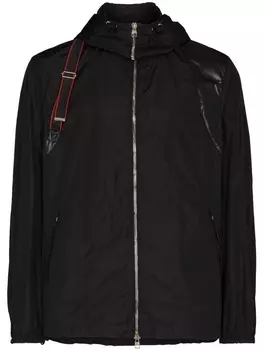 Alexander McQueen куртка с ремешком и логотипом, черный