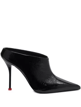 Alexander McQueen лакированные мюли Thorn 90 с заостренным носком, черный