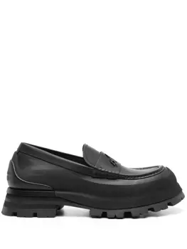 Alexander McQueen лоферы с логотипом Seal, черный
