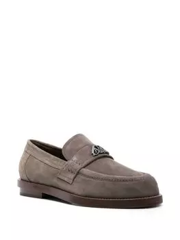 Alexander McQueen лоферы с пряжкой Seal, нейтральный цвет