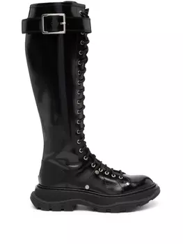 Alexander McQueen массивные ботинки на шнуровке, черный
