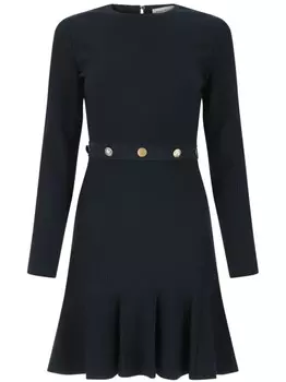 Alexander McQueen мини-платье из трикотажного полотна в рубчик, синий