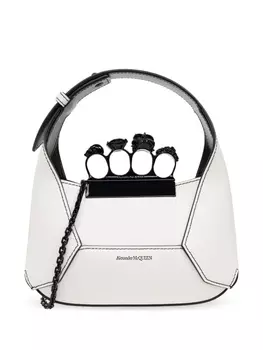 Alexander McQueen мини-сумка-хобо с драгоценными камнями, белый