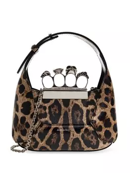 Alexander McQueen мини-сумка-хобо с драгоценными камнями, коричневый