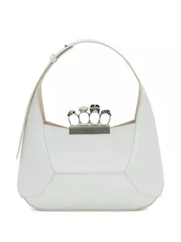Alexander McQueen мини-сумка Jewelled Hobo, белый