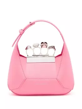 Alexander McQueen мини-сумка Jewelled Hobo, розовый