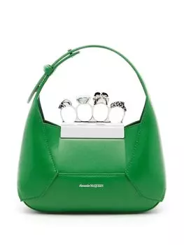 Alexander McQueen мини-сумка Jewelled Hobo, зеленый