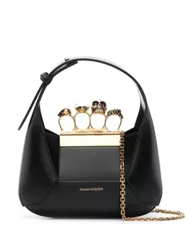 Alexander McQueen мини-сумка The Jewelled Hobo, черный
