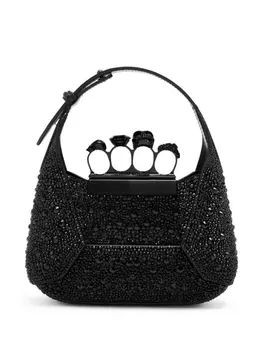 Alexander McQueen мини-сумка The Jewelled с верхней ручкой, черный