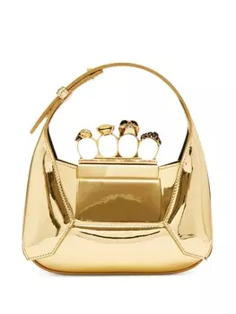 Alexander McQueen мини-сумка The Jewelled с верхней ручкой, золотистый