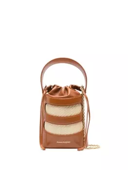 Alexander McQueen мини-сумка-ведро Rise, коричневый