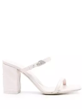 Alexander McQueen мюли с тиснением Seal, розовый