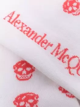 Alexander McQueen носки с узором Skull, белый