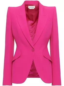 Alexander McQueen однобортный блейзер строгого кроя, розовый