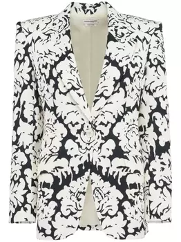 Alexander McQueen однобортный пиджак Damask, черный