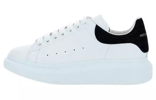 Кроссовки Alexander McQueen Oversized Suede Croco, белый/черный