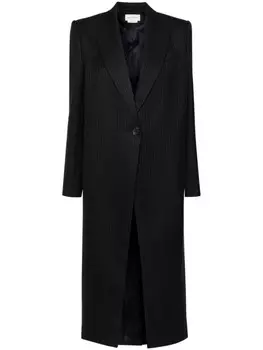 Alexander McQueen пальто в тонкую полоску, черный