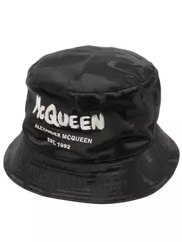Alexander McQueen панама с логотипом, черный