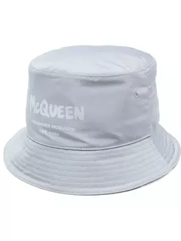 Alexander McQueen панама с логотипом, серый