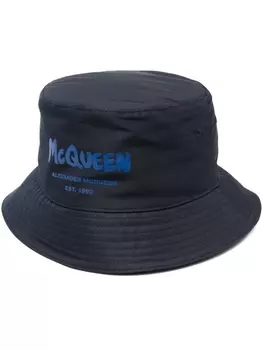 Alexander McQueen панама с логотипом, синий