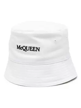 Alexander McQueen панама с вышитым логотипом, белый