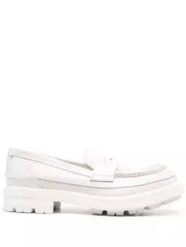 Alexander McQueen пенни-лоферы на рифленой подошве, белый