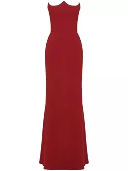 Alexander McQueen платье макси без бретелей, красный