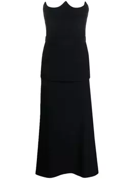 Alexander McQueen платье макси без бретелей, черный