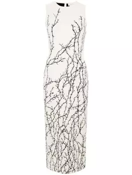 Alexander McQueen платье миди Thorn Branches, белый