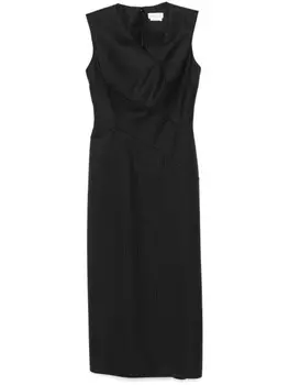 Alexander McQueen платье миди в тонкую полоску, серый