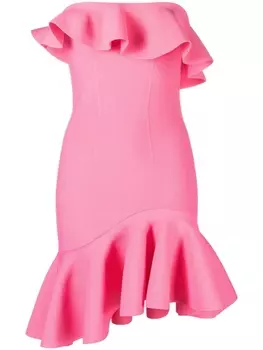 Alexander McQueen платье мини с оборками, розовый