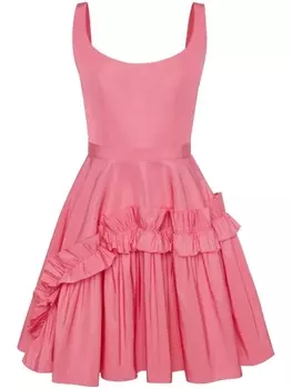 Alexander McQueen платье мини с оборками, розовый