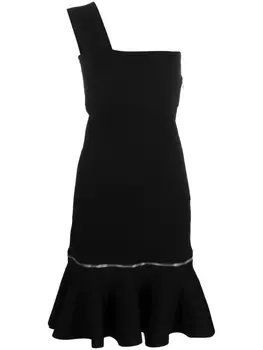 Alexander McQueen платье на одно плечо с молнией, черный