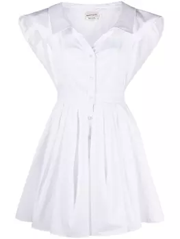 Alexander McQueen платье-рубашка с короткими рукавами, белый
