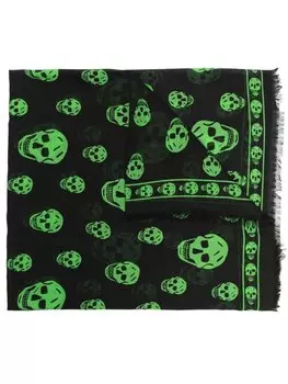 Alexander McQueen платок с принтом Skull, черный