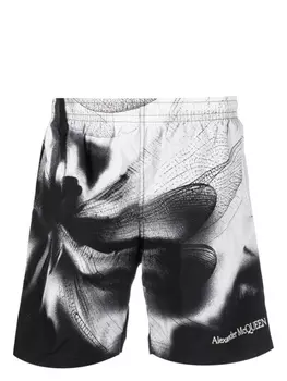 Alexander McQueen плавки-шорты с принтом, черный