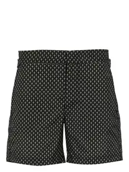 Alexander McQueen плавки-шорты с принтом, черный