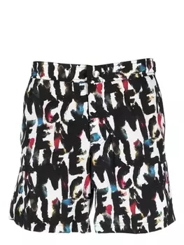 Alexander McQueen плавки-шорты с принтом Graffiti, белый