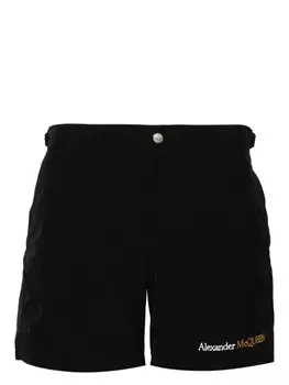 Alexander McQueen плавки-шорты с вышитым логотипом, черный