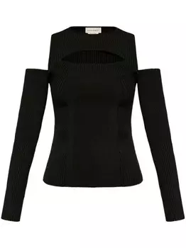 Alexander McQueen полосатый топ, черный